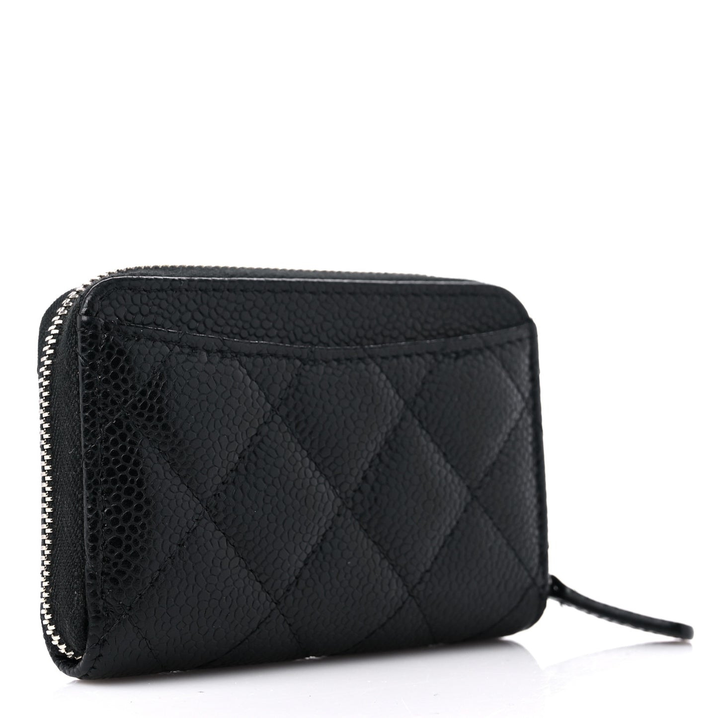 Caviar Quilted Zip Coin Purse Black