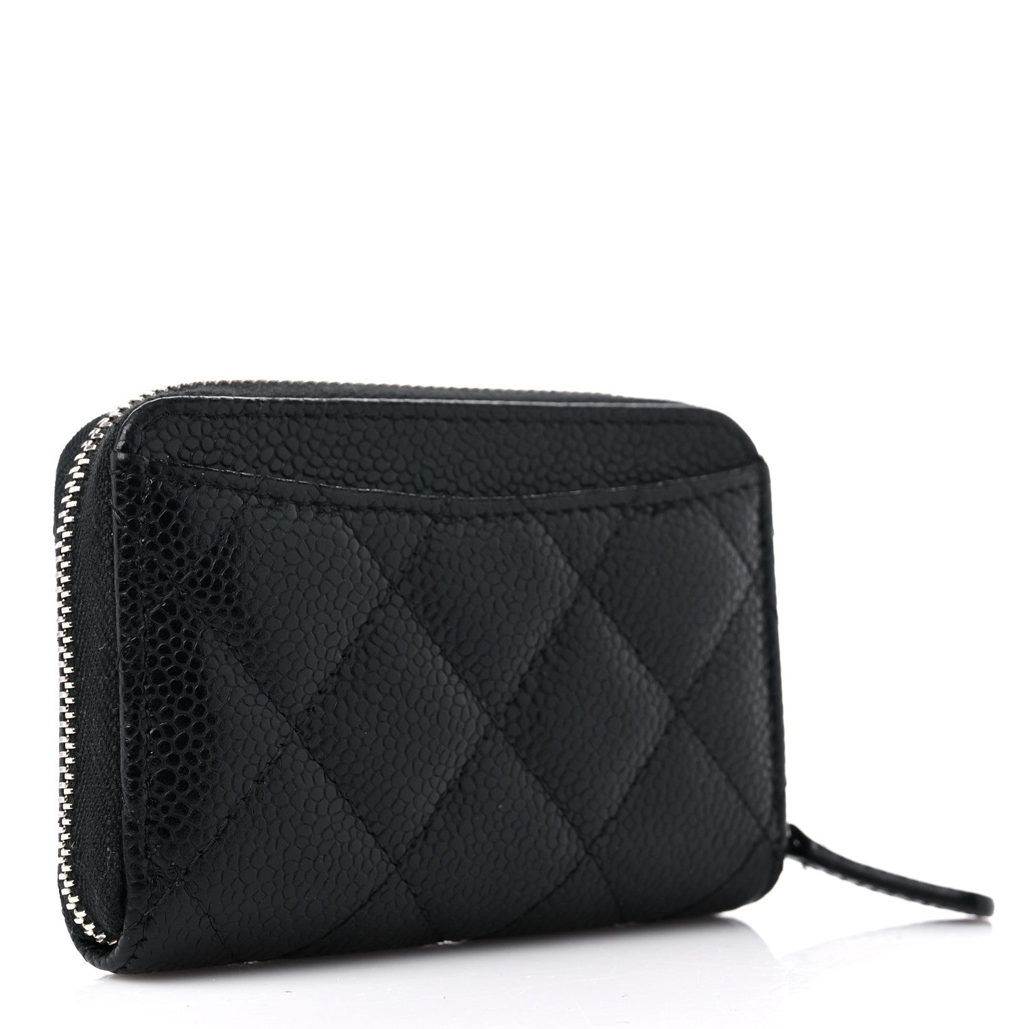 Chanel Caviar Quilted Zip Coin Purse Black 3 of 10