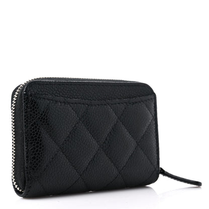 Chanel Caviar Quilted Zip Coin Purse Black 3 of 10