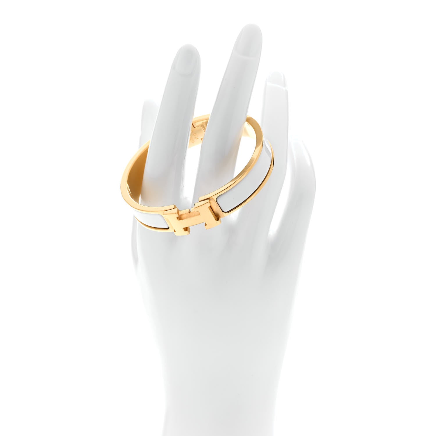 Hermes Enamel Narrow Clic Clac H Bracelet PM White 2 of 4