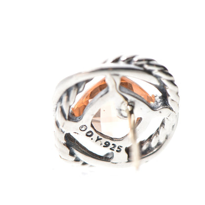 David Yurman Sterling Silver Morganite 7mm Infinity Earrings 5 of 7