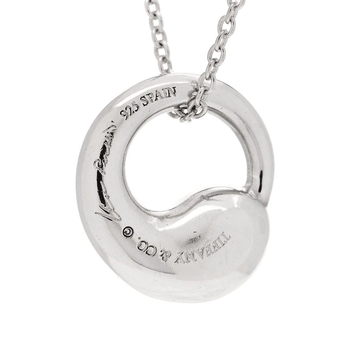 Sterling Silver 12mm Elsa Peretti Eternal Circle Pendant Necklace