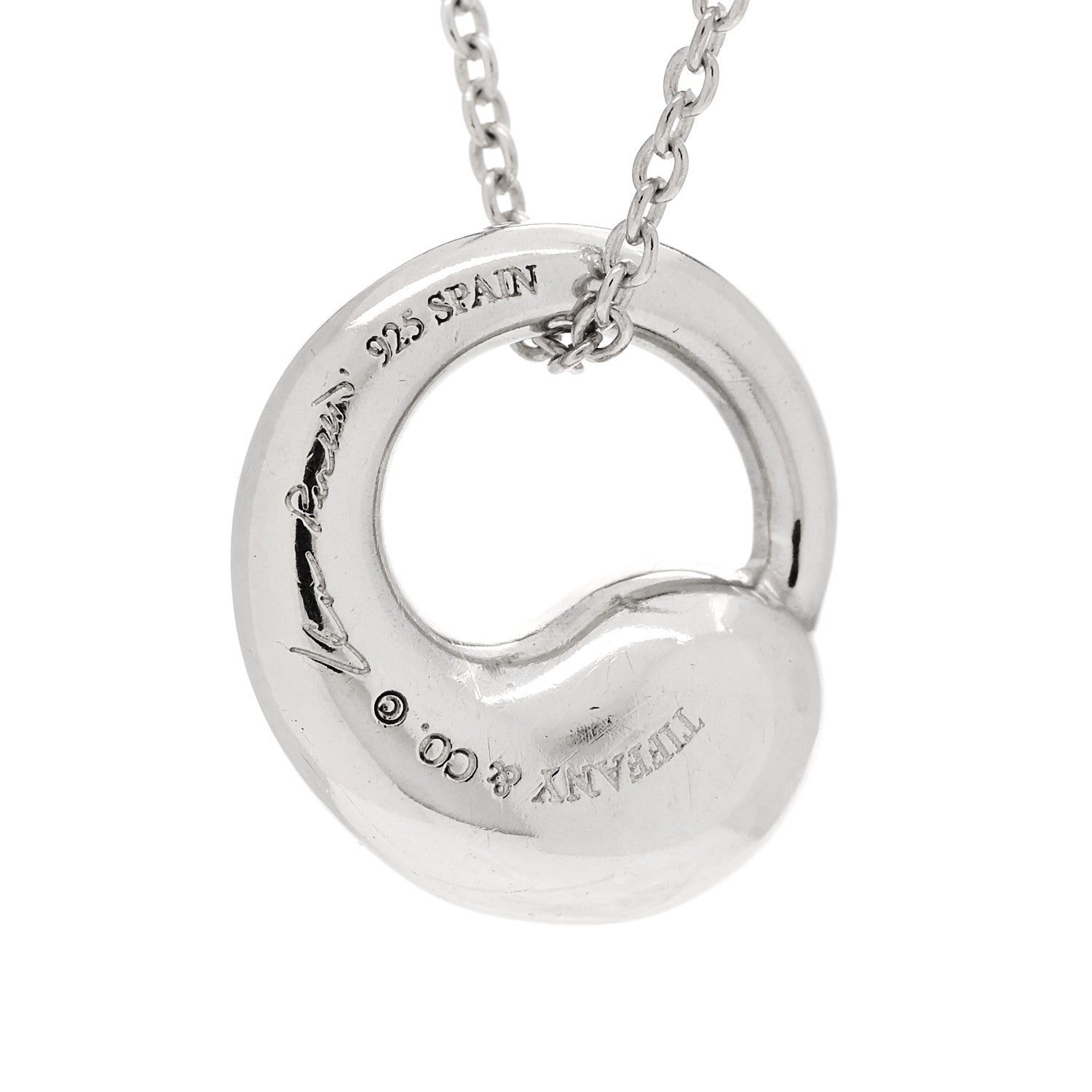 Tiffany Sterling Silver 12mm Elsa Peretti Eternal Circle Pendant Necklace 4 of 5