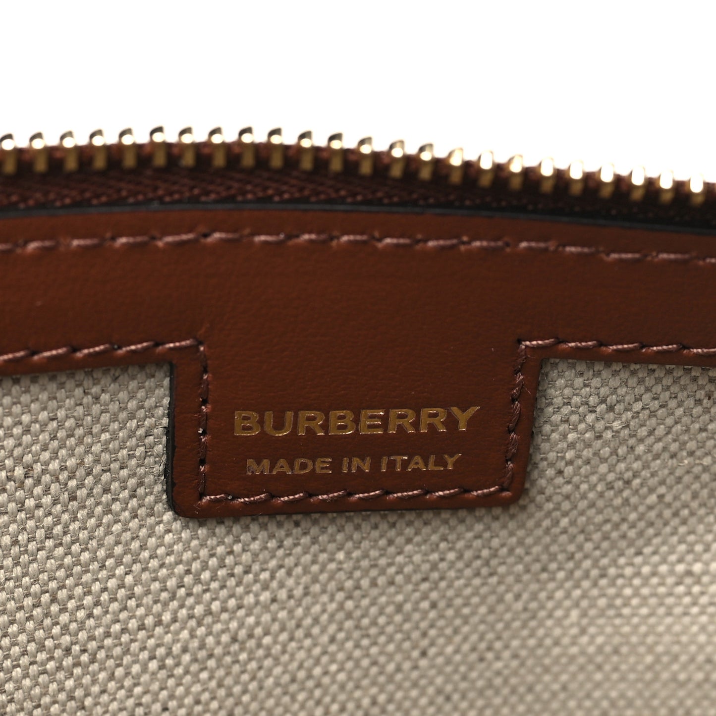 Canvas Calfskin Check Knitted Small Olympia Birch Brown
