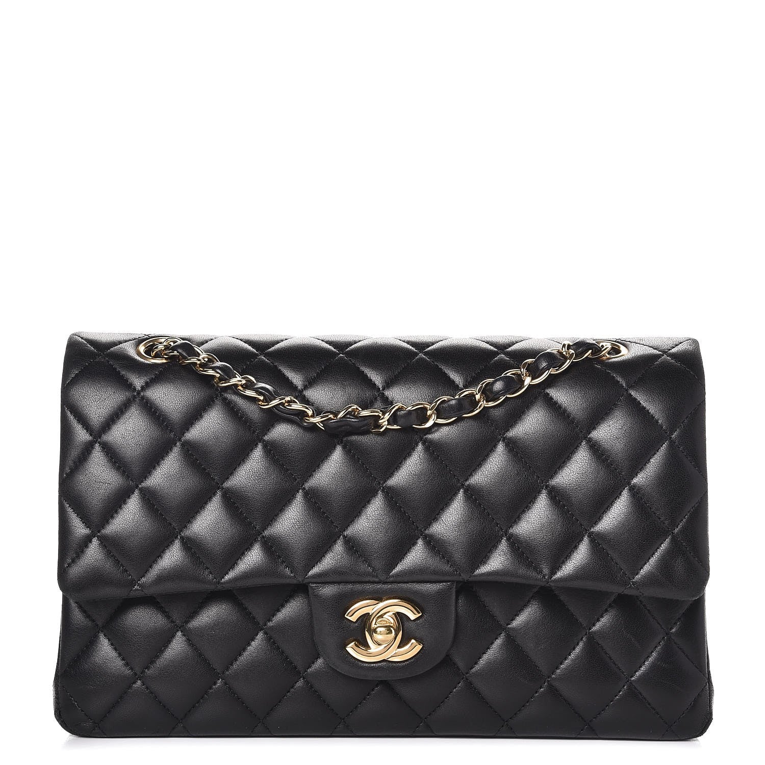 Chanel Lambskin Quilted Medium Double Flap Black 1 of 12