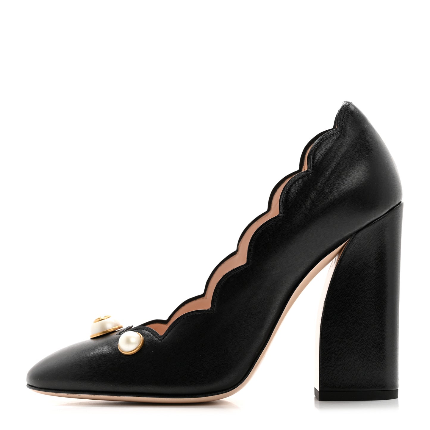 Malaga Kid Pearl Embellished Willow Loafer Pumps 37.5 Black
