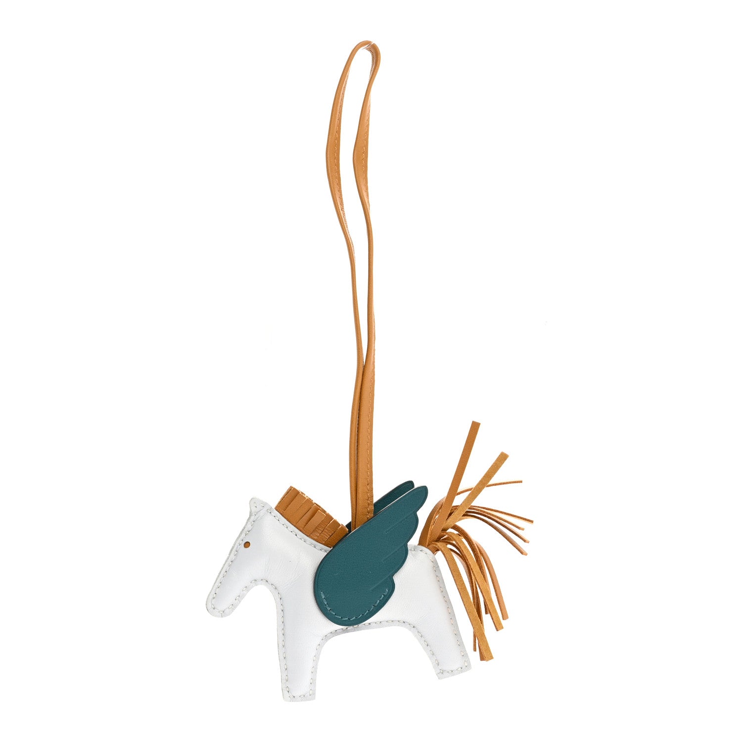 Hermes Milo Lambskin Grigri Rodeo Pegase Horse Bag Charm PM Bleu Brume Sesame Vert Bosphore 1 of 5