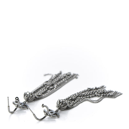 Chanel Ruthenium Chain CC Drop Earrings 3 of 4
