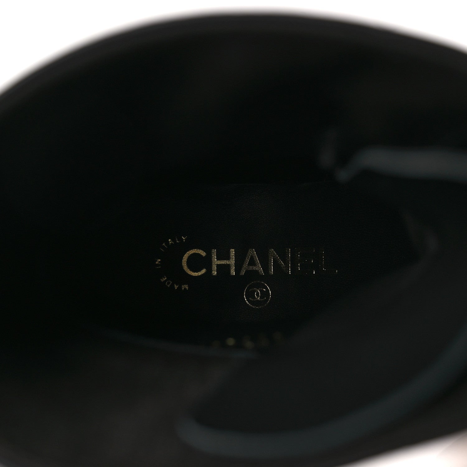 Chanel Calfskin Grosgrain Lace Up Combat Boots 38.5 Black 9 of 12