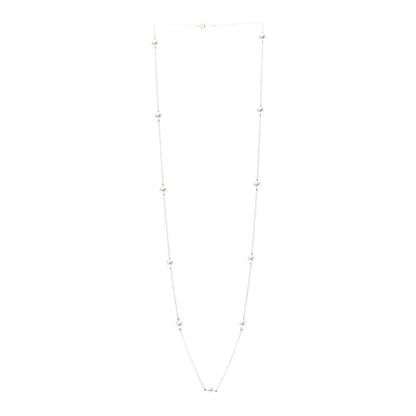 Mikimoto 18K Yellow Gold Akoya Pearl 7mm Station Necklace 30" 3 of 5