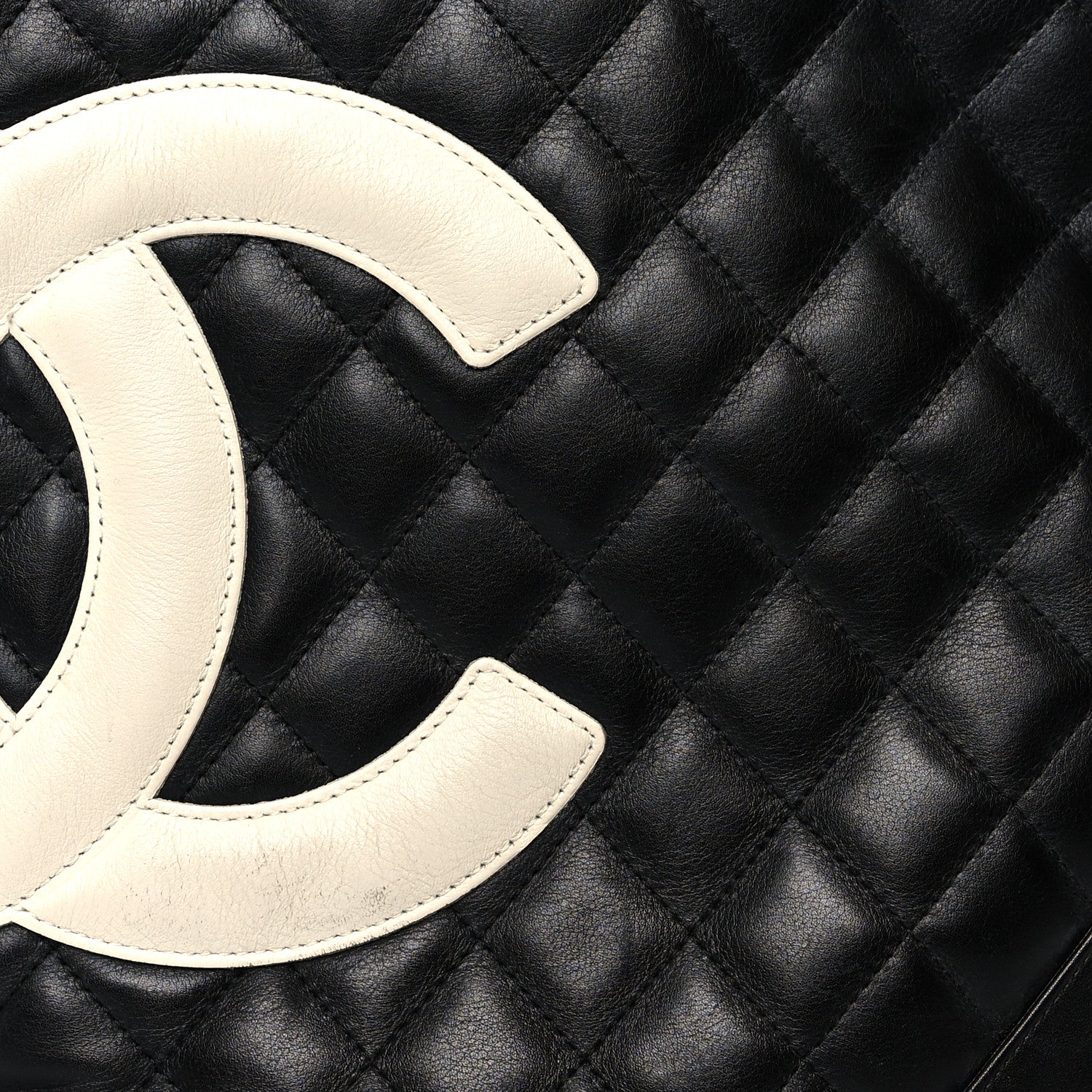 Chanel Calfskin Quilted Medium Cambon Tote Black White 7 of 12