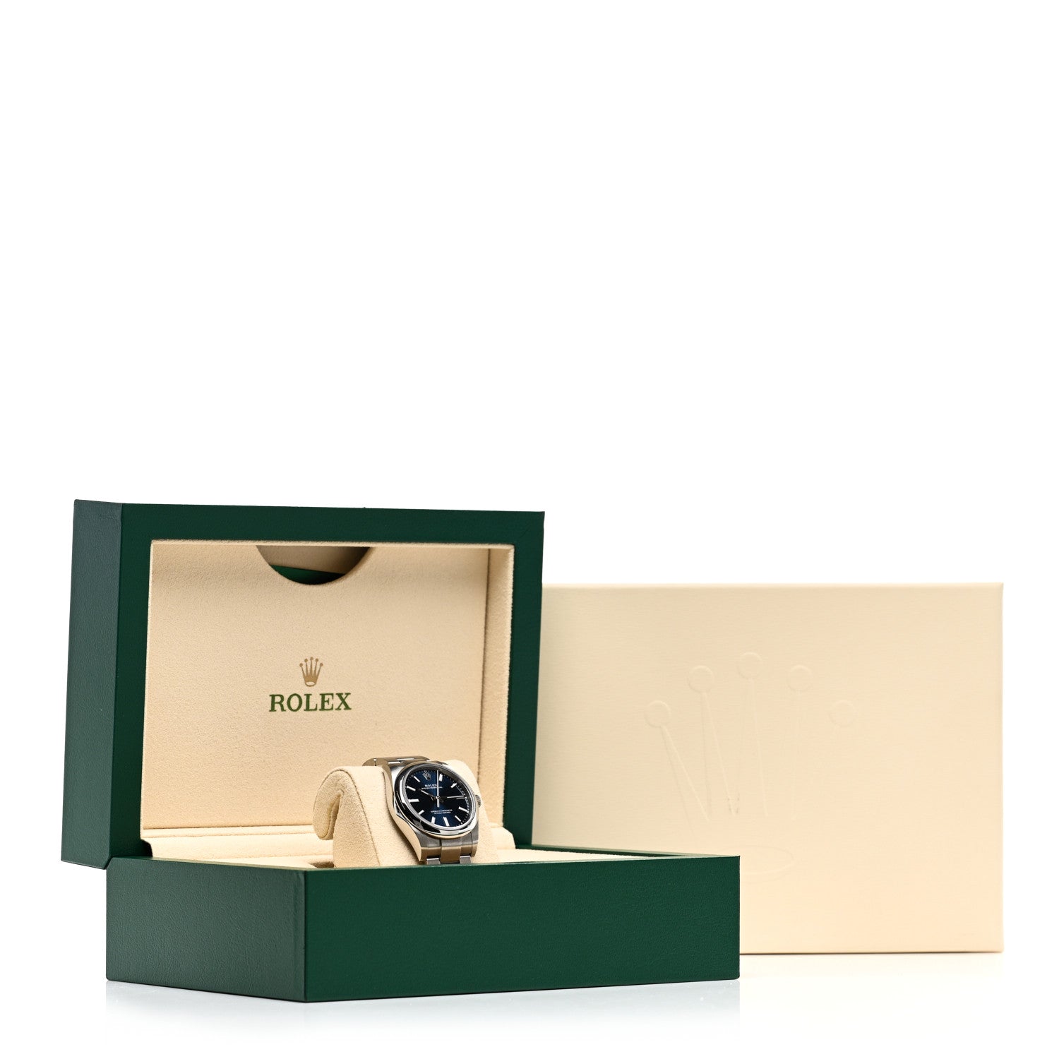 Rolex Stainless Steel 34mm Oyster Perpetual Watch Bright Blue 5 of 5