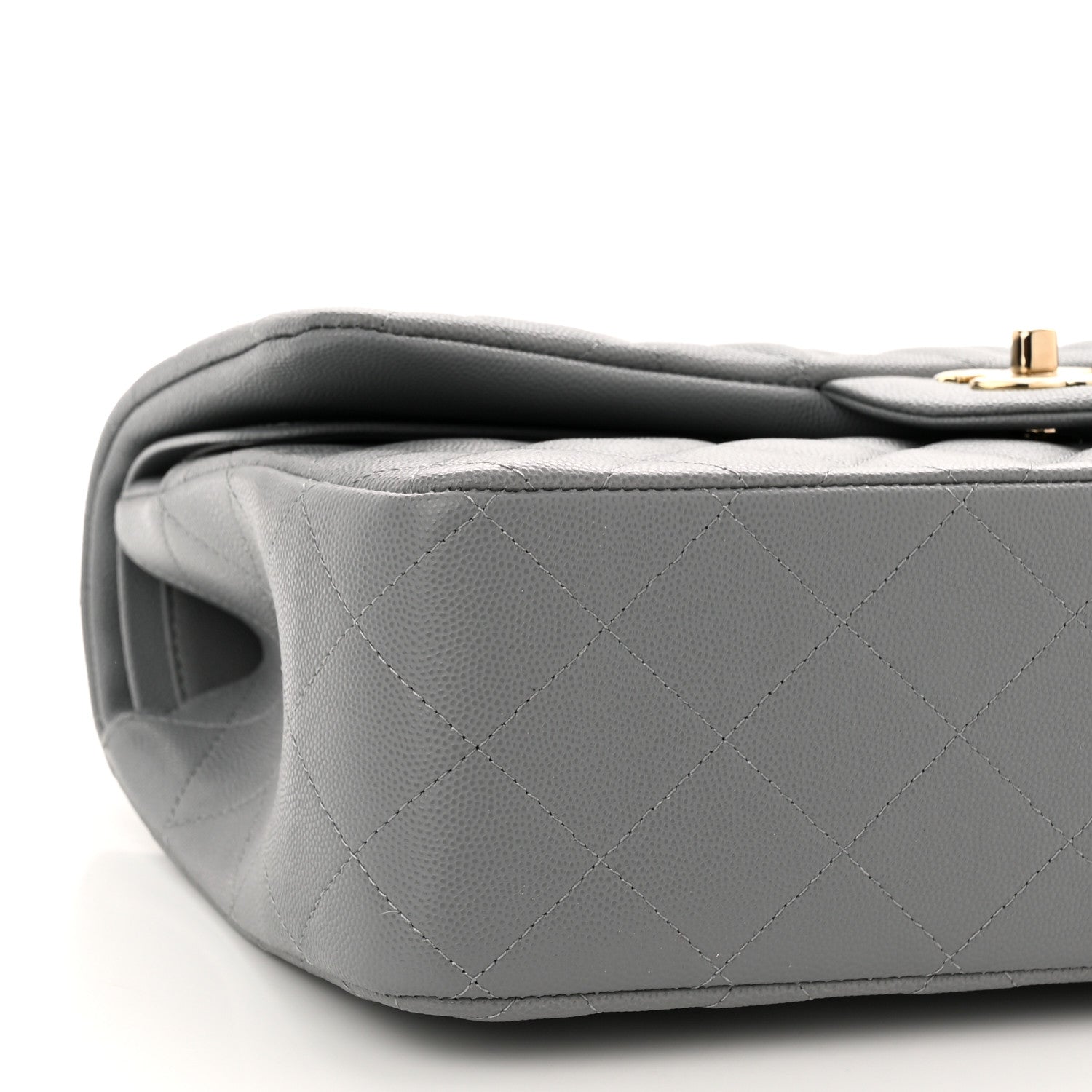 Chanel Caviar Quilted Jumbo Double Flap Grey 9 of 10