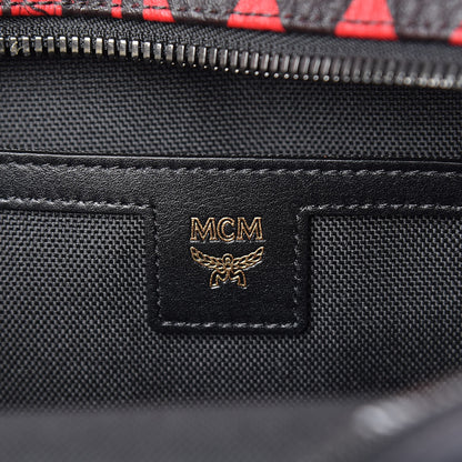 MCM Visetos Baroque Print Small Stark Backpack Black Red 8 of 10