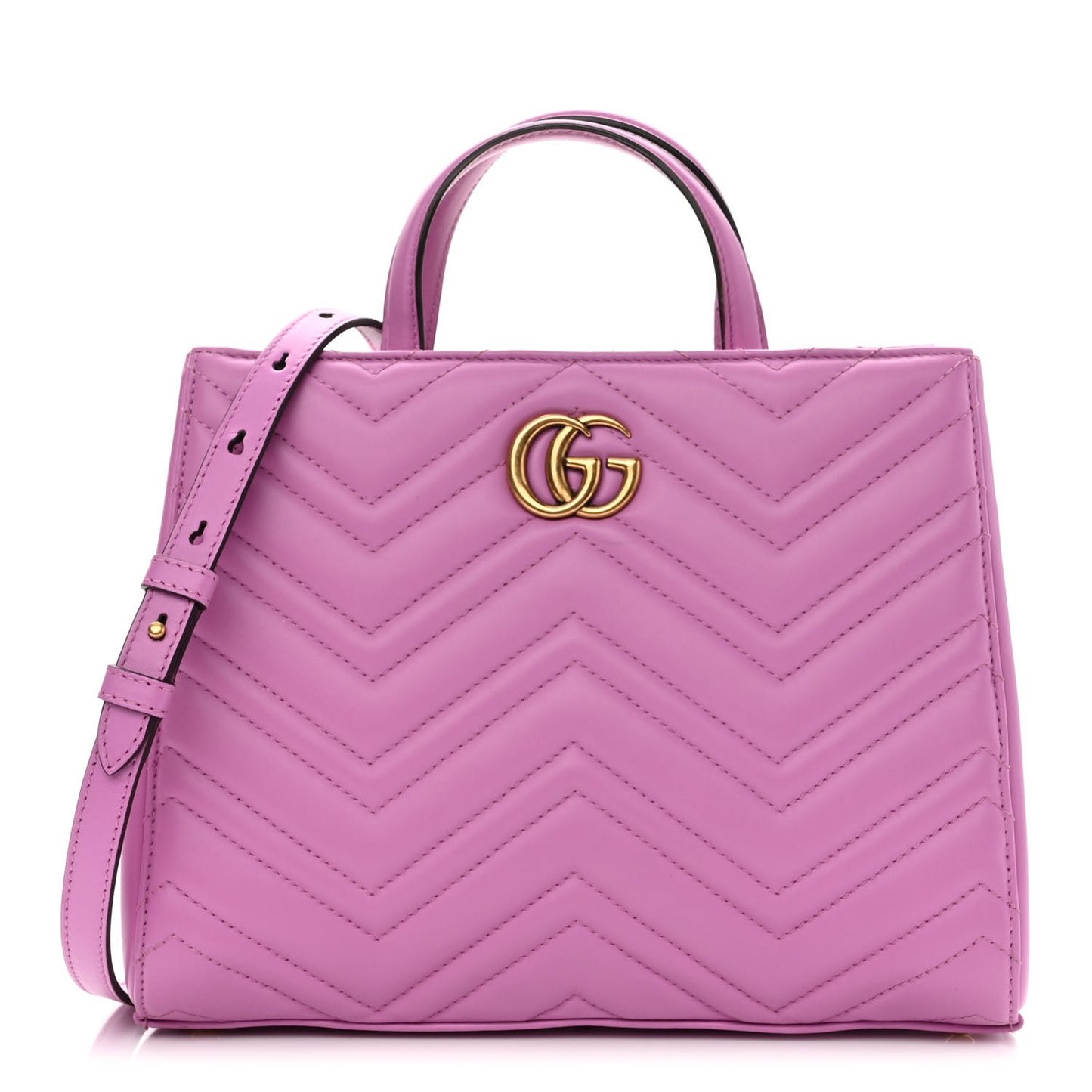 Calfskin Matelasse Small GG Marmont Tote Candy Mousse