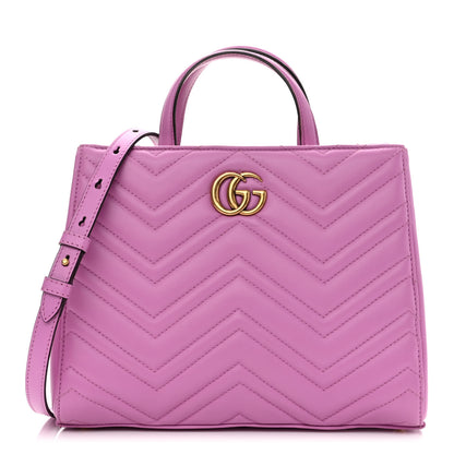 Gucci Calfskin Matelasse Small GG Marmont Tote Candy Mousse 1 of 10