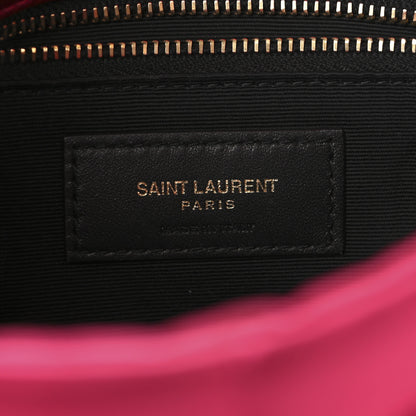 Saint Laurent Satin Quilted Toy Loulou Puffer Monogram Chain Satchel Guava Pink 5 of 10