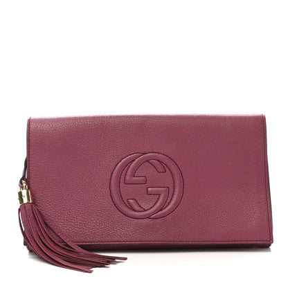 Gucci Pebbled Calfskin Medium Soho Clutch Peonia Flower 1 of 9