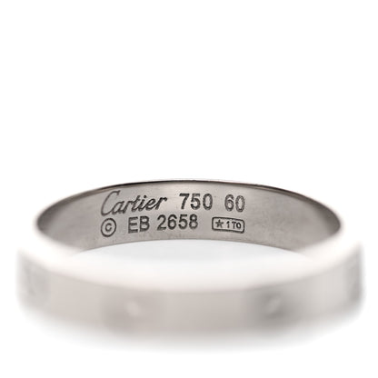 Cartier 18K White Gold 3.5mm LOVE Wedding Band Ring 60 9.25 4 of 4