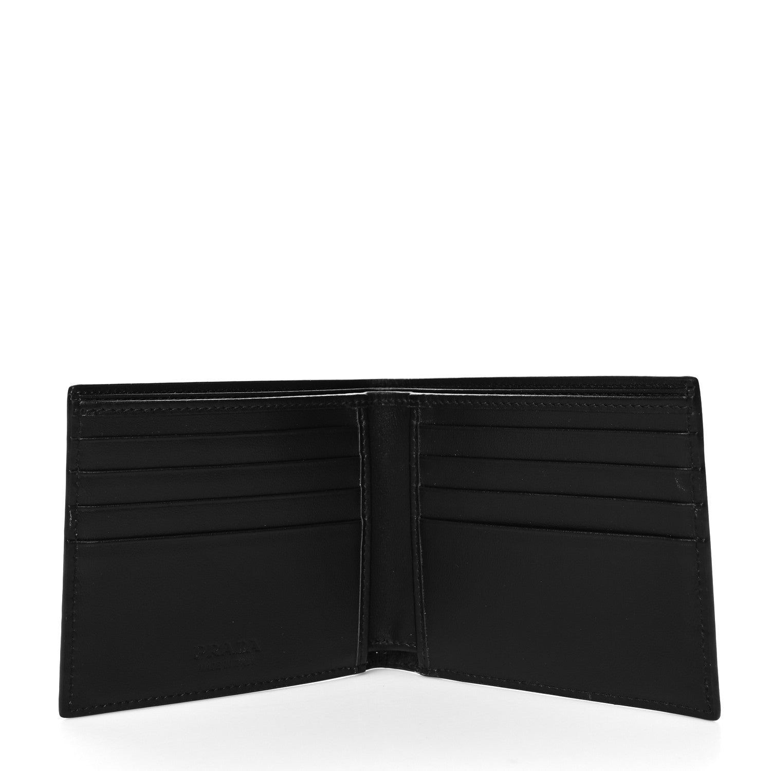 Prada Spazzolato Triangle Patterned Wallet Black 5 of 7