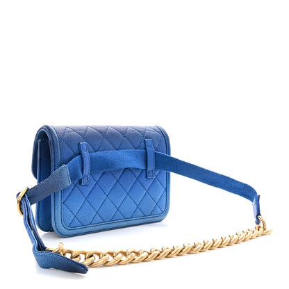 Chanel Caviar Quilted Sunset On The Sea Waist Bag Blue 3 of 13