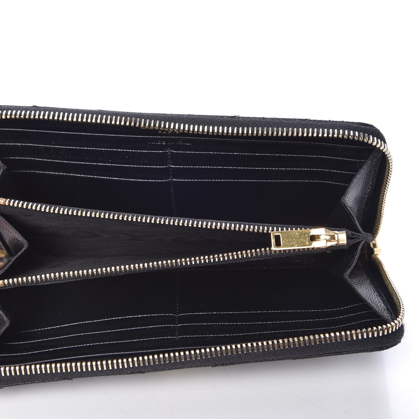 Grain De Poudre Matelasse Chevron Monogram Zip Around Wallet Black