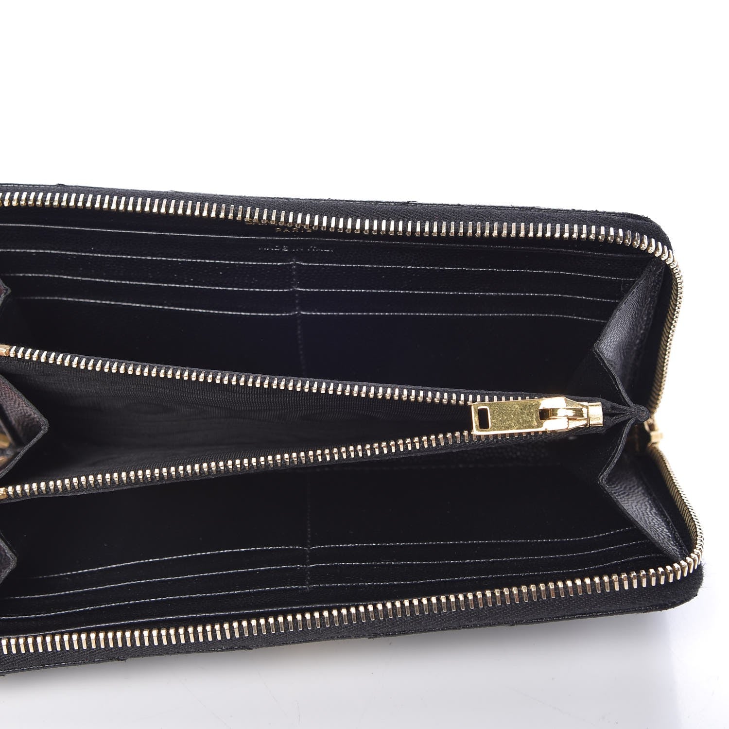 Saint Laurent Grain De Poudre Matelasse Chevron Monogram Zip Around Wallet Black 5 of 7