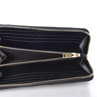 Saint Laurent Grain De Poudre Matelasse Chevron Monogram Zip Around Wallet Black 5 of 7