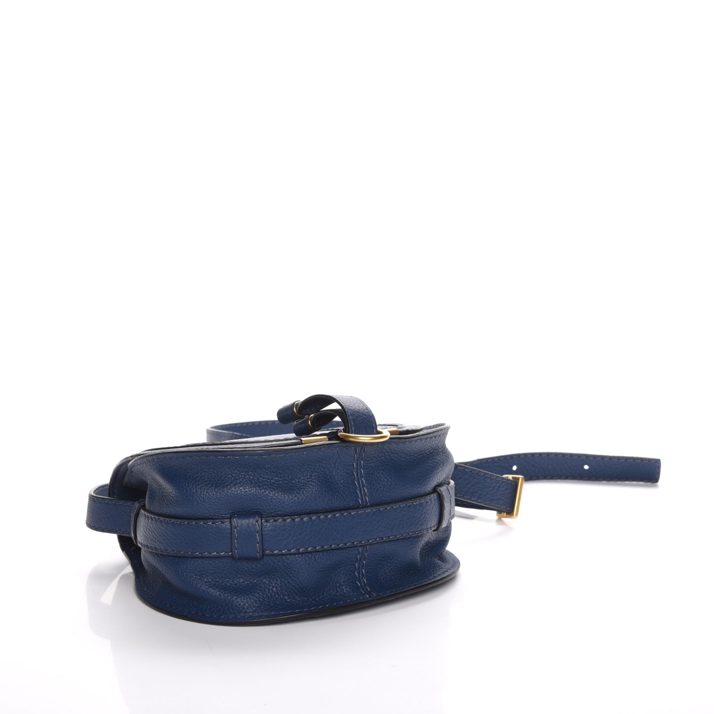Calfskin Mini Marcie Round Crossbody Bag Royal Navy