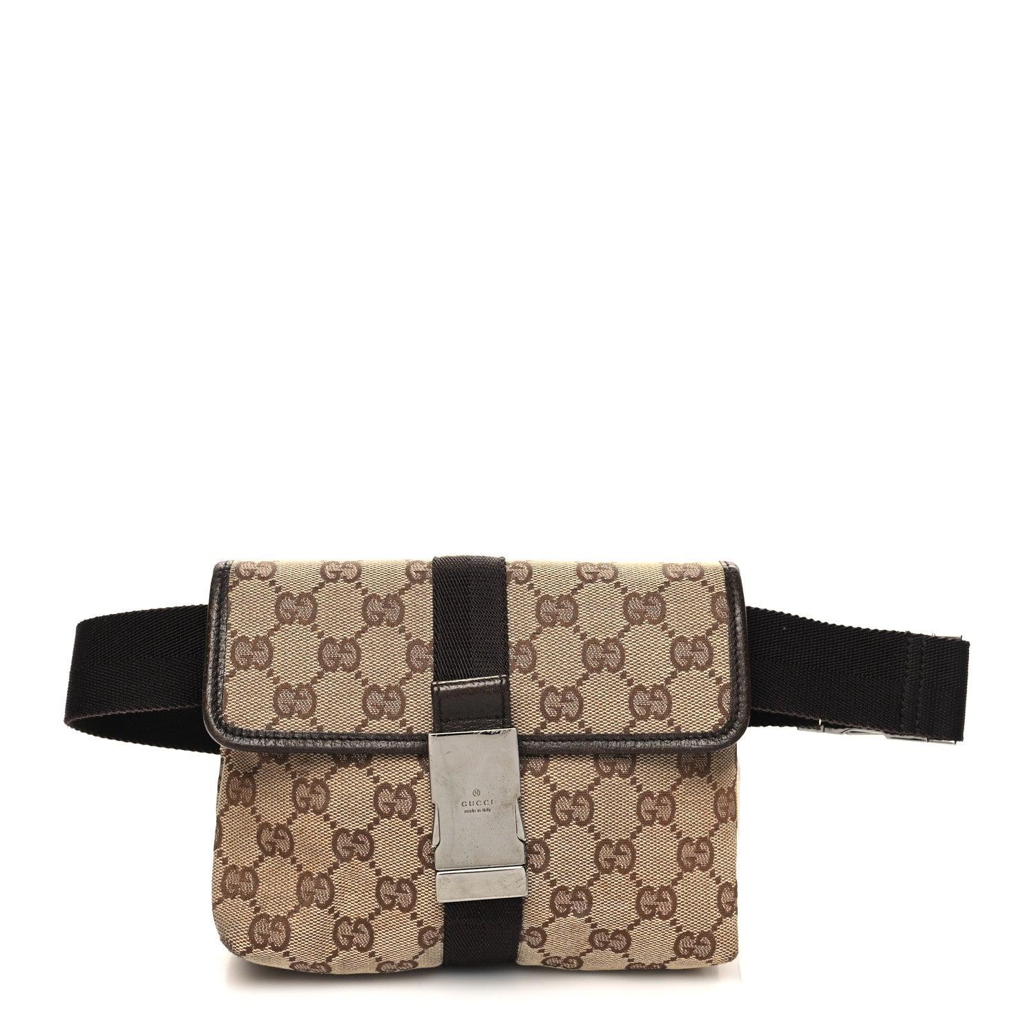 Gucci Monogram Waist Pouch Bag Dark Brown 1 of 10