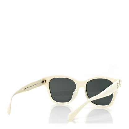 Chanel Acetate Polarized Pearl CC Square Sunglasses 5482-H-A White 4 of 7