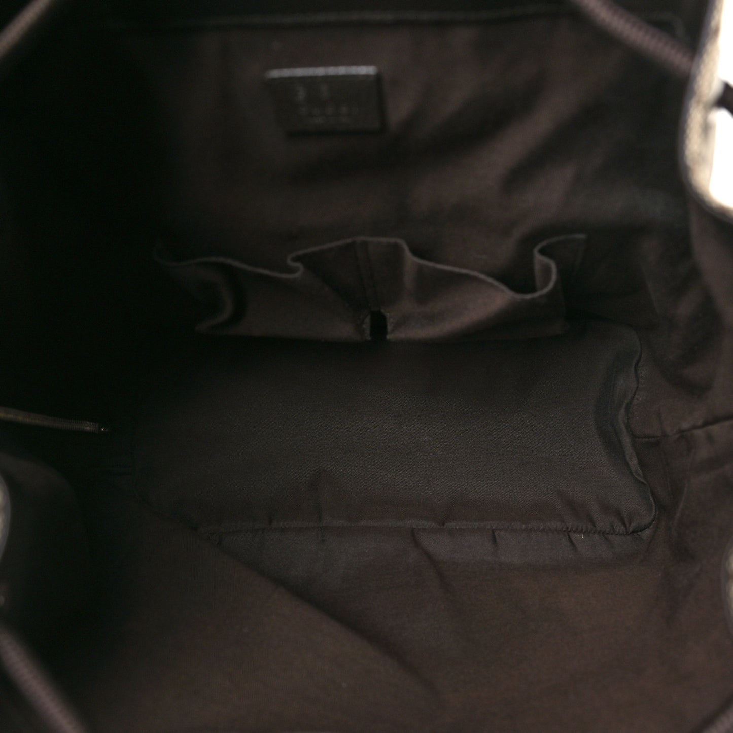 Monogram Dollar Calfskin O Drawstring Backpack Beige Ebony Testa di Moro Dark Chocolate