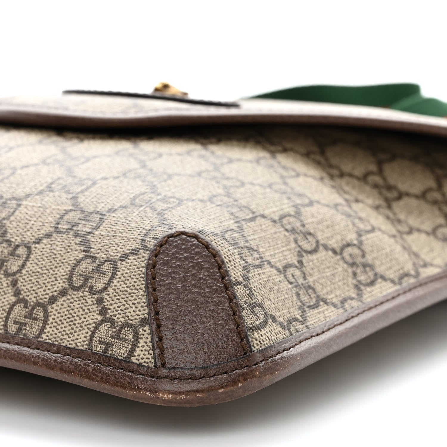 Gucci GG Supreme Monogram Web Medium Neo Vintage Flap Messenger Bag Beige New Acero 10 of 14