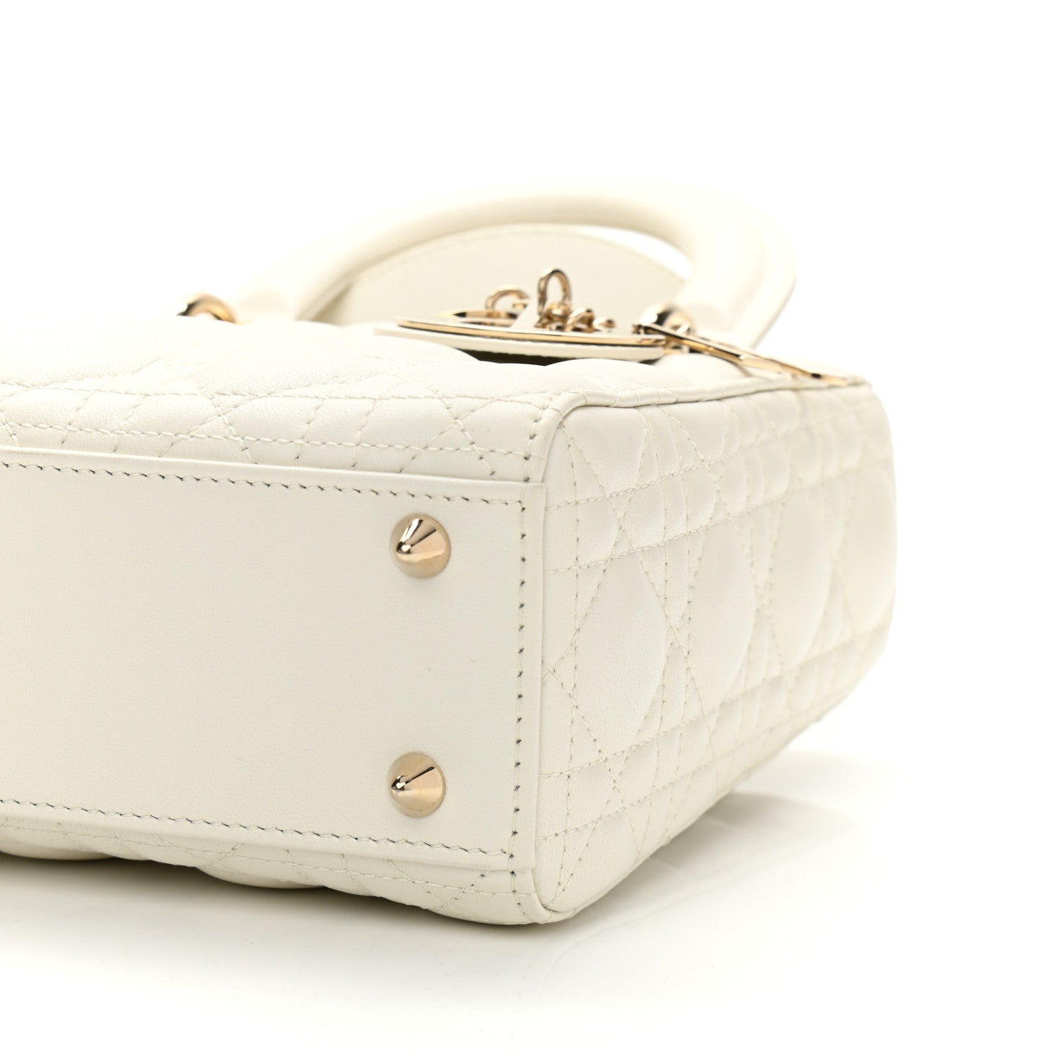 Christian Dior Lambskin Cannage Small My ABCDior Lady Dior White 10 of 11