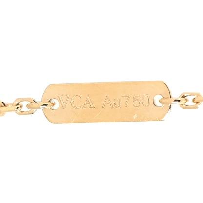 Van Cleef & Arpels 18K Yellow Gold Diamond Vintage Alhambra Pendant Necklace 5 of 7