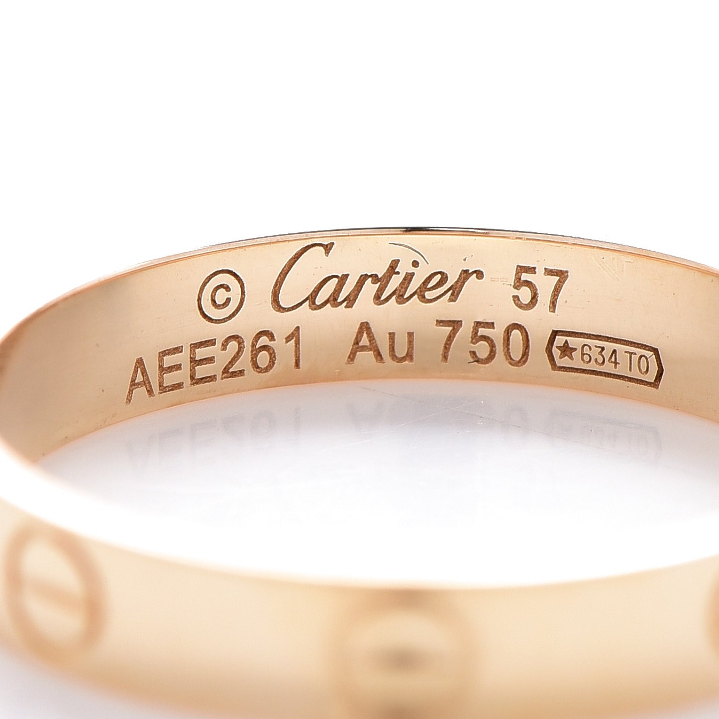 18K Yellow Gold 3.5mm LOVE Wedding Band Ring 57 8