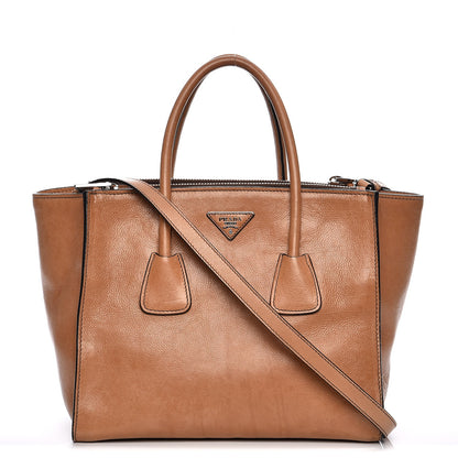 Prada Glace Calf Twin Pocket Tote Naturale 1 of 16