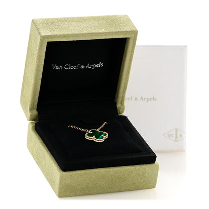 Van Cleef & Arpels 18K Yellow Gold Malachite Vintage Alhambra Pendant Necklace 9 of 9