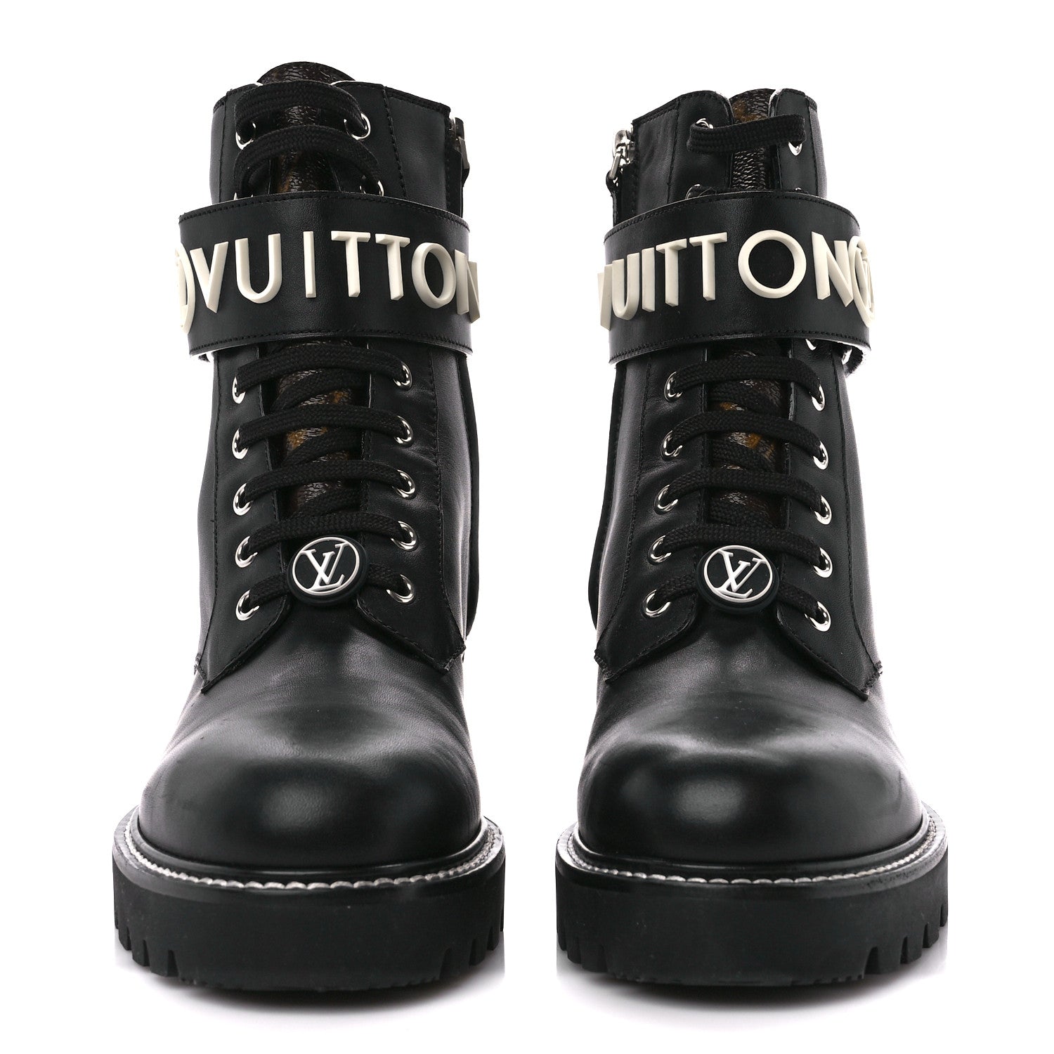 Louis Vuitton Calfskin Territory Flat Ranger Boots 36 Black 2 of 8