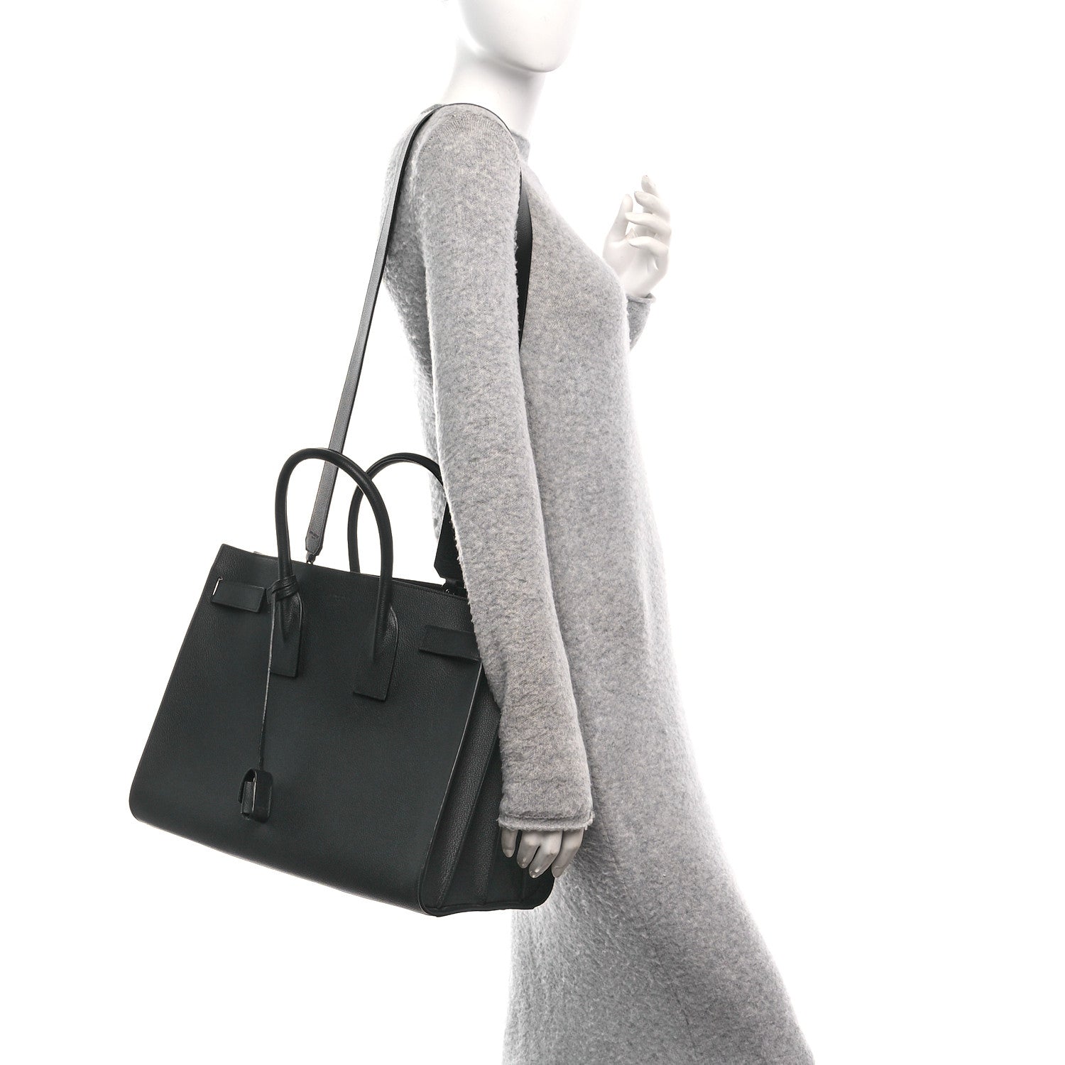 Saint Laurent Grained Calfskin Large Sac De Jour Carryall Black 2 of 10
