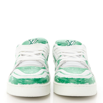 Louis Vuitton Calfskin Monogram Mens LV Trainer Sneakers 12 Green 2 of 9