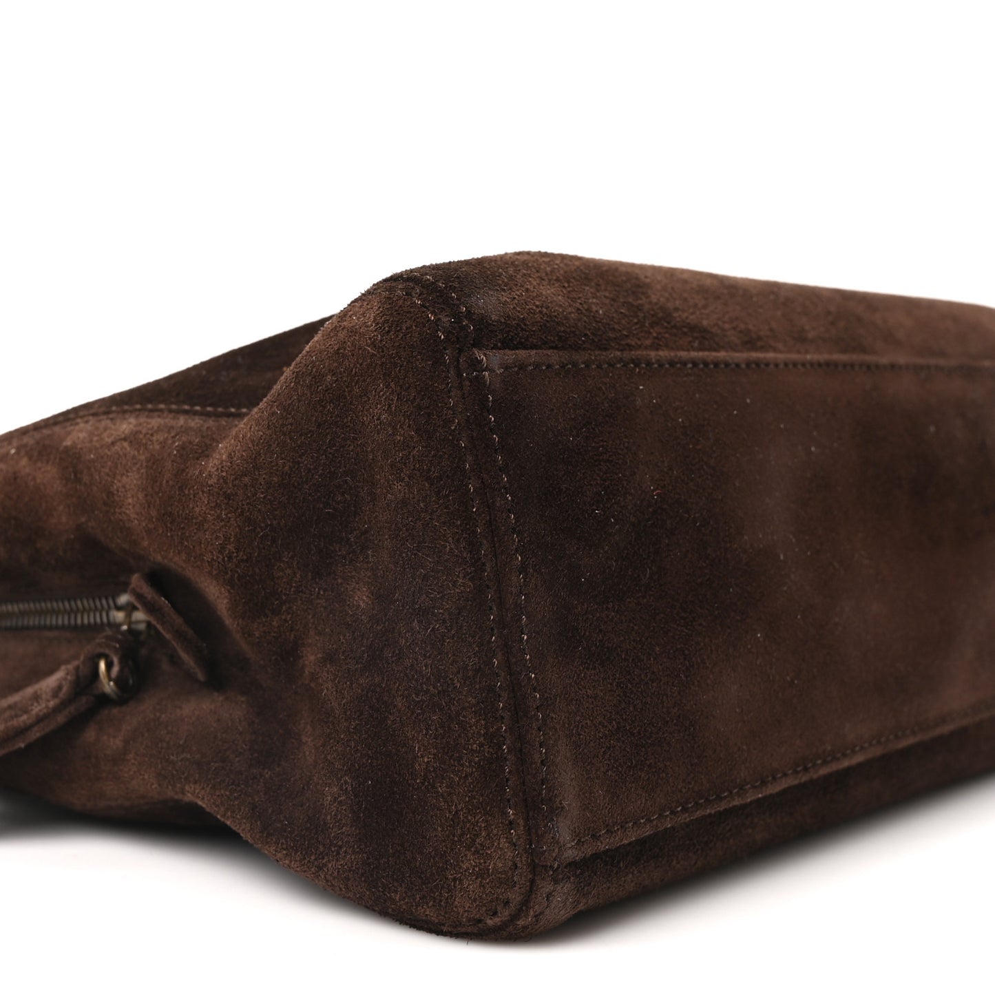 Suede Shopping Chain Tote Brown