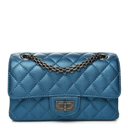 Chanel Metallic Sheepskin Quilted 2.55 Reissue Mini Flap Blue 1 of 11