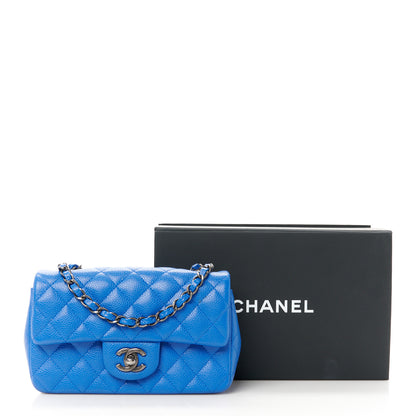 Chanel Caviar Quilted Mini Rectangular Flap Blue 12 of 12