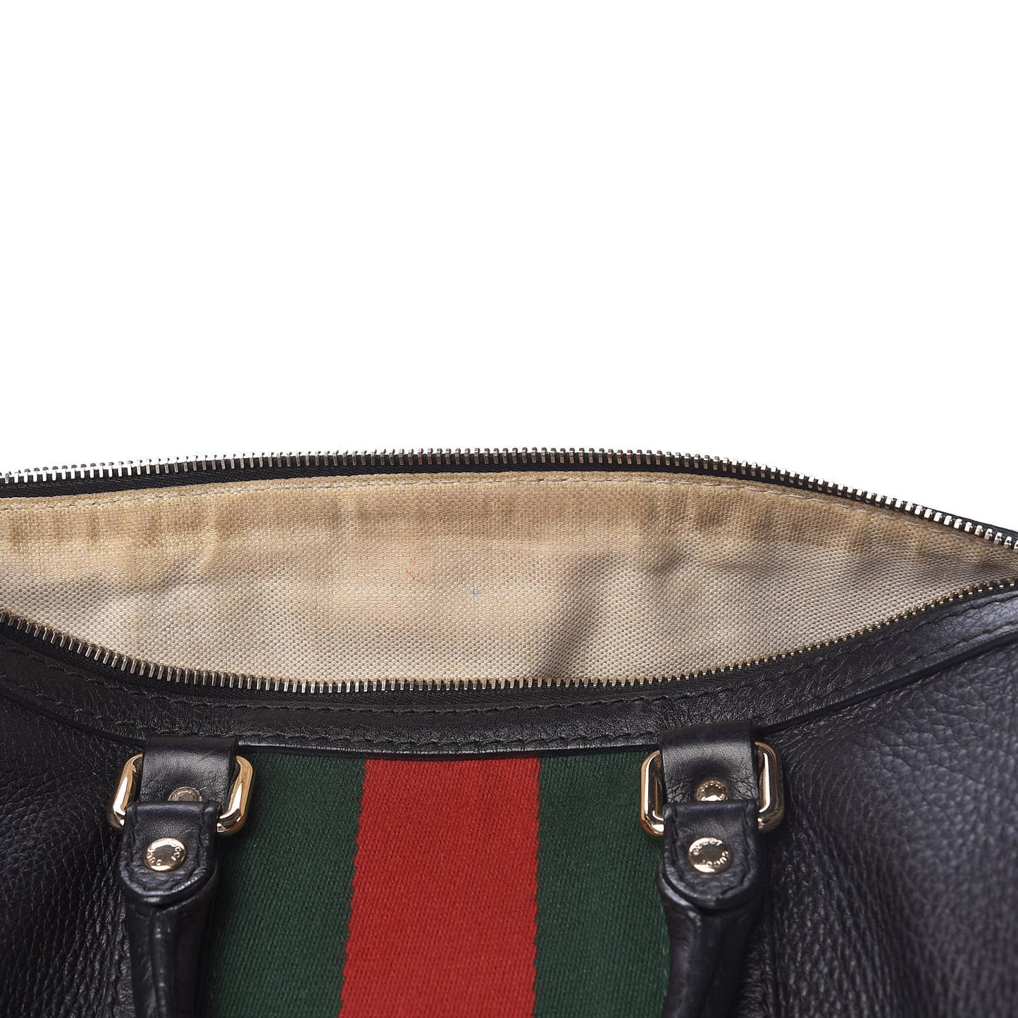 Calfskin Vintage Web Medium Boston Black