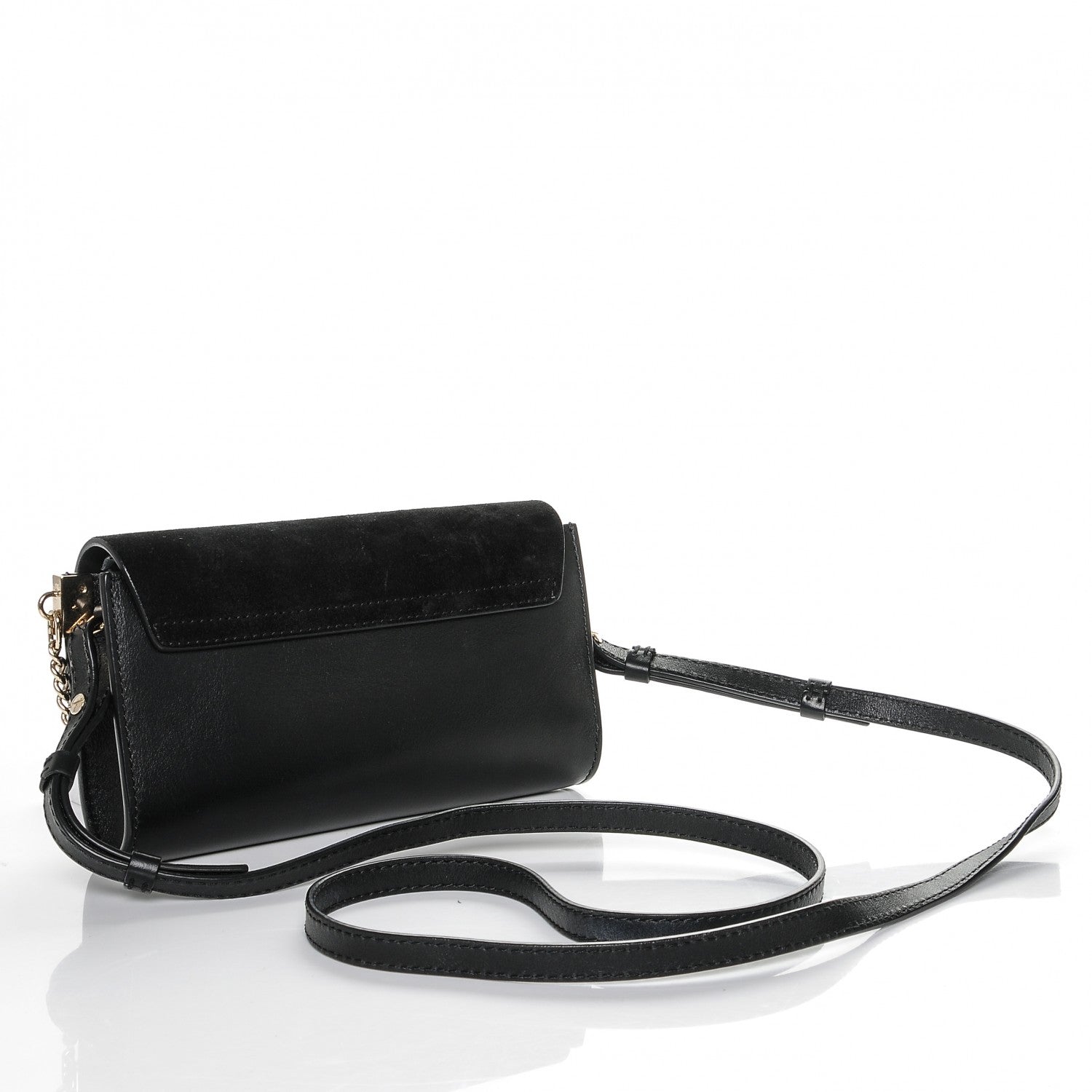 Chloe Suede Calfskin Mini Faye Shoulder Bag Black 3 of 7