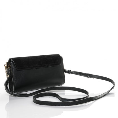 Chloe Suede Calfskin Mini Faye Shoulder Bag Black 3 of 7