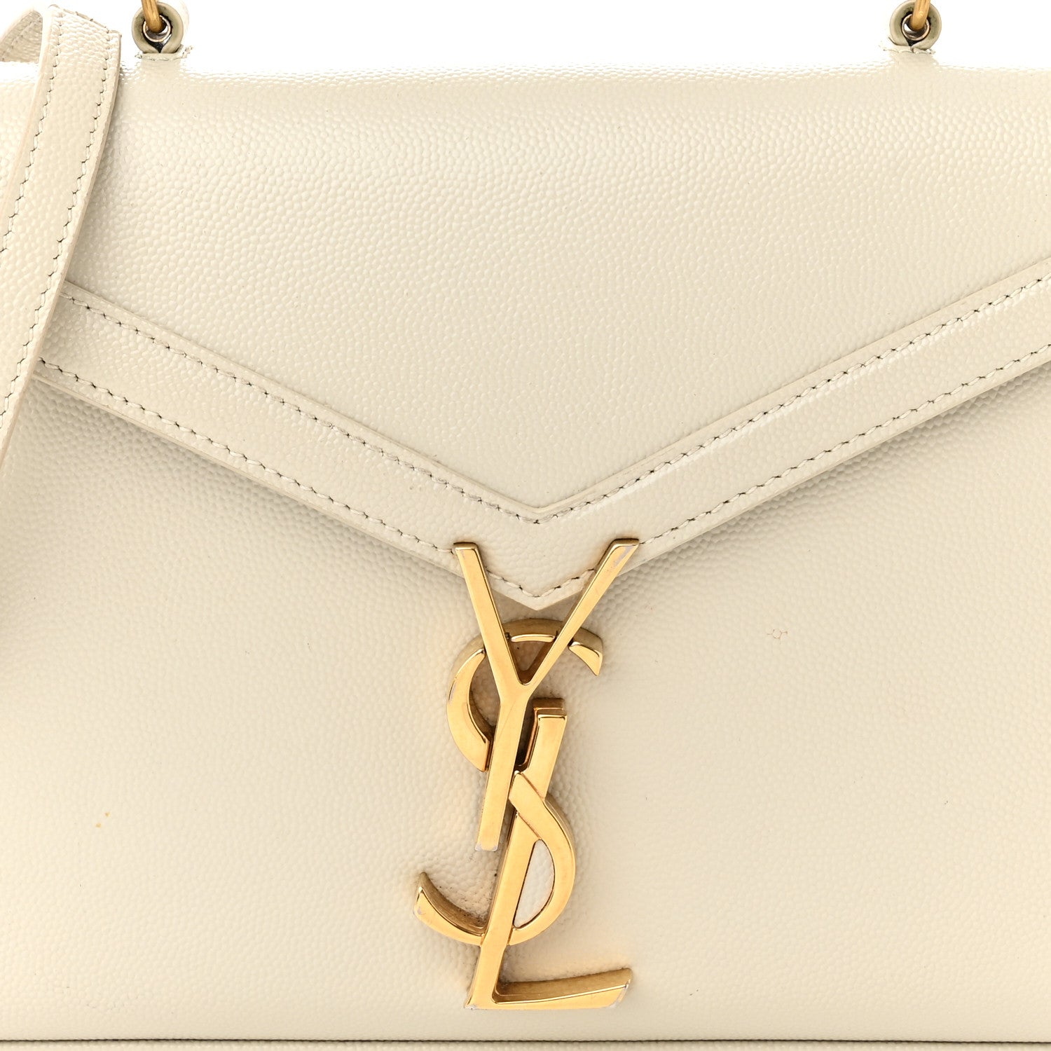 Saint Laurent Grain de Poudre Mini Classic Monogram Cassandra Top Handle Vintage White 7 of 13