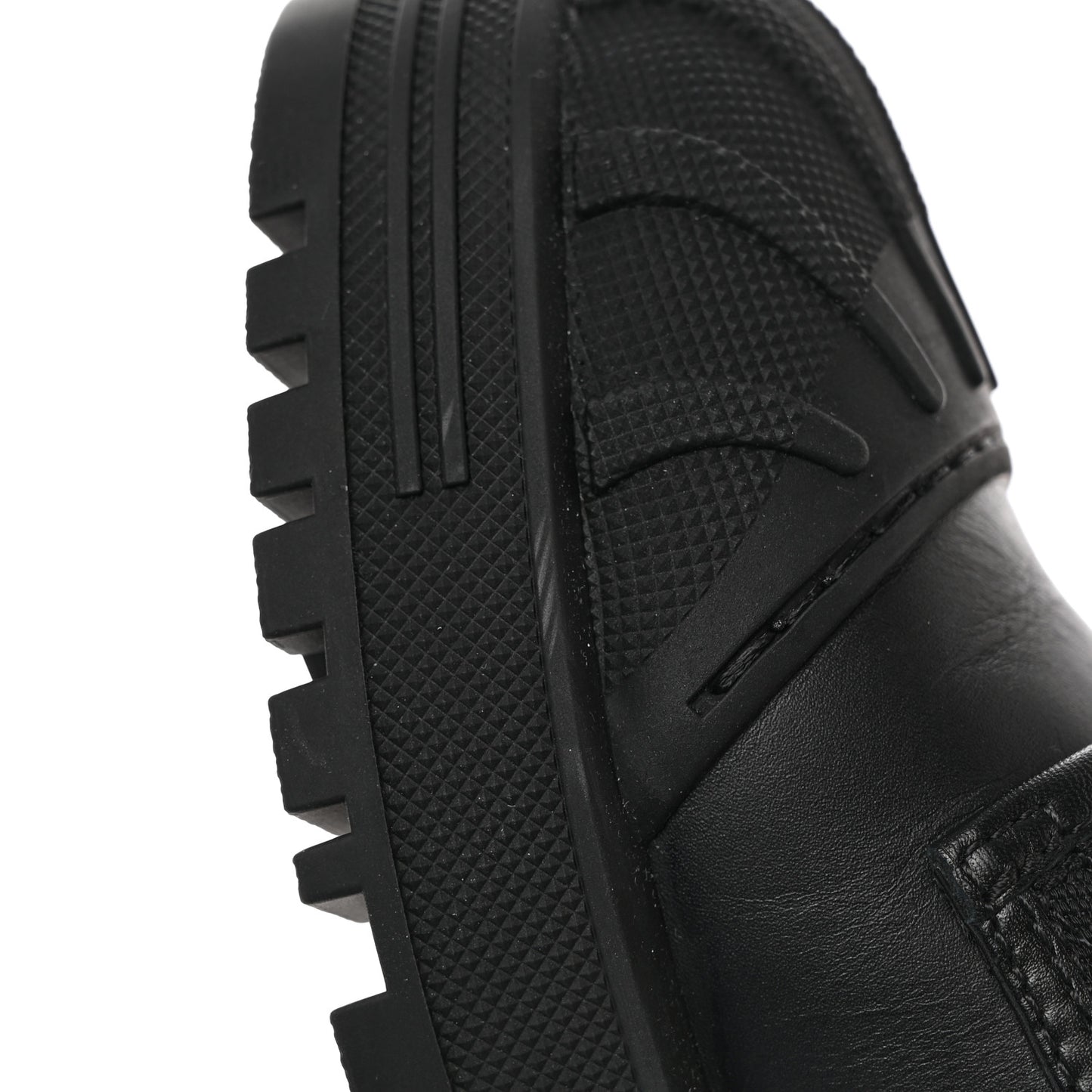 Calfskin Technical Fabric D-Major Ankle Boots 38 Black White