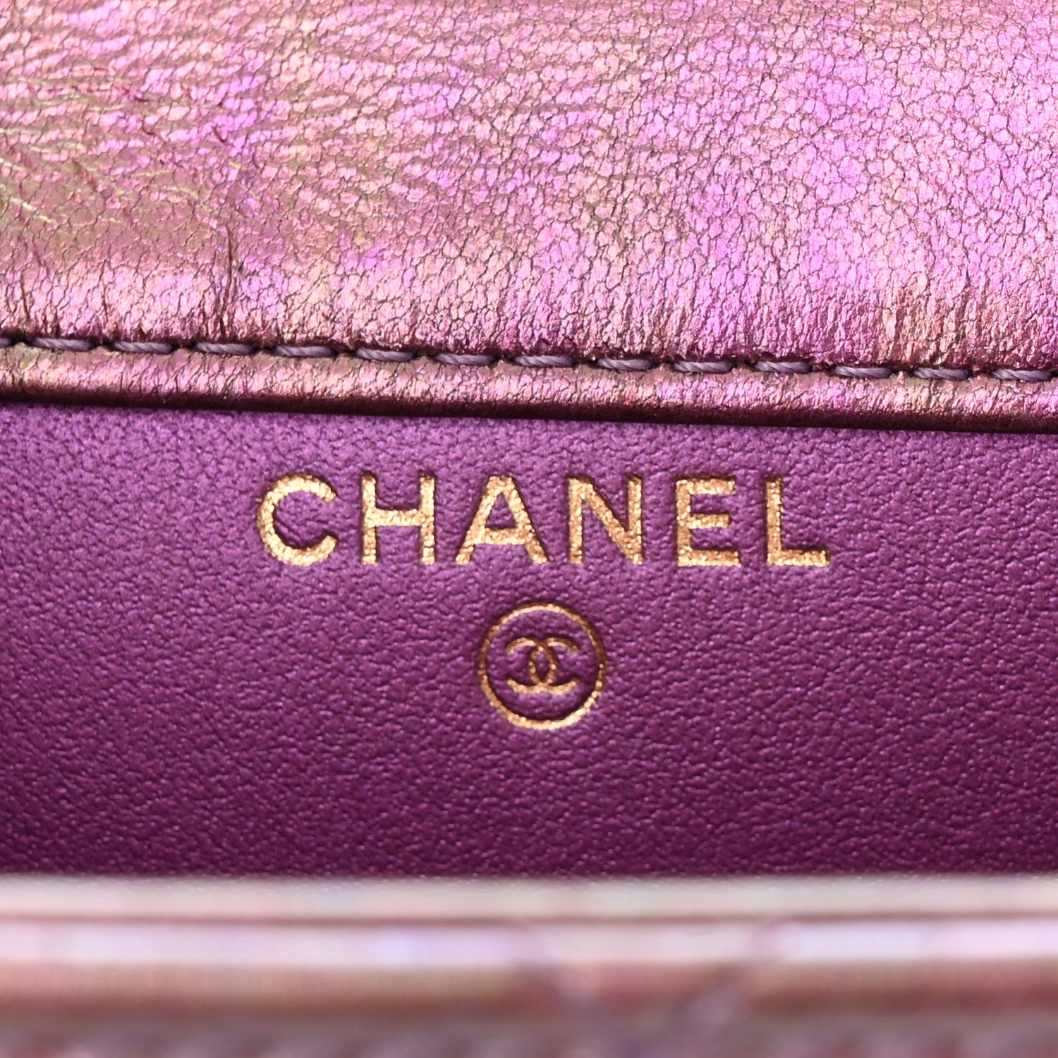Chanel Iridescent Lambskin Quilted CC Phone Holder Purple 6 of 13